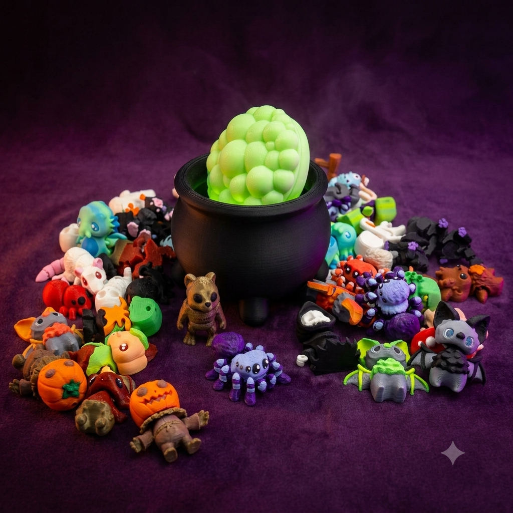 10 Mystery Halloween Pocko Pets with Glow-in-the-Dark Bubbling Cauldron