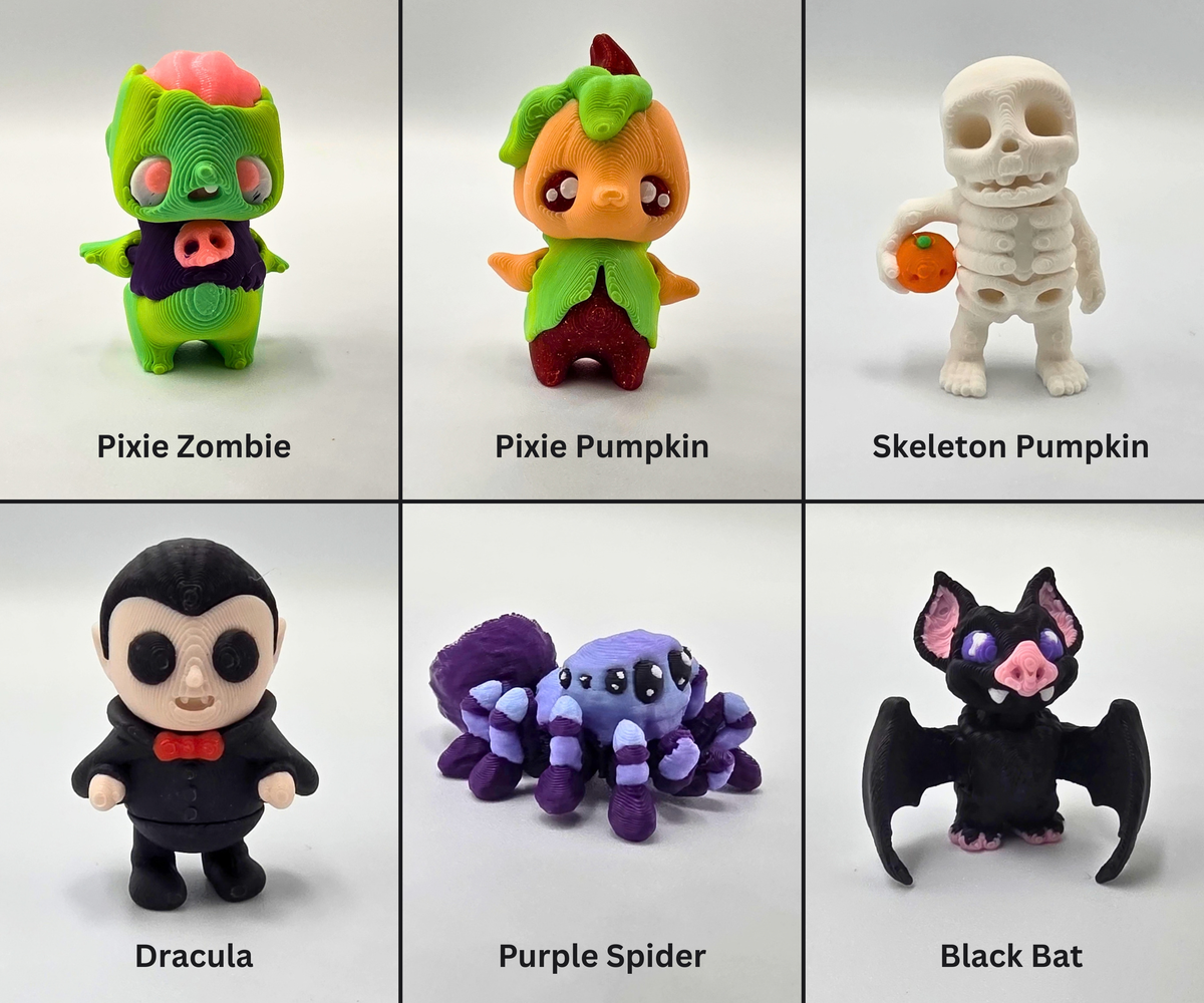Halloween Pocko Pets | 3D Printed Articulating Mini Fidget Toys