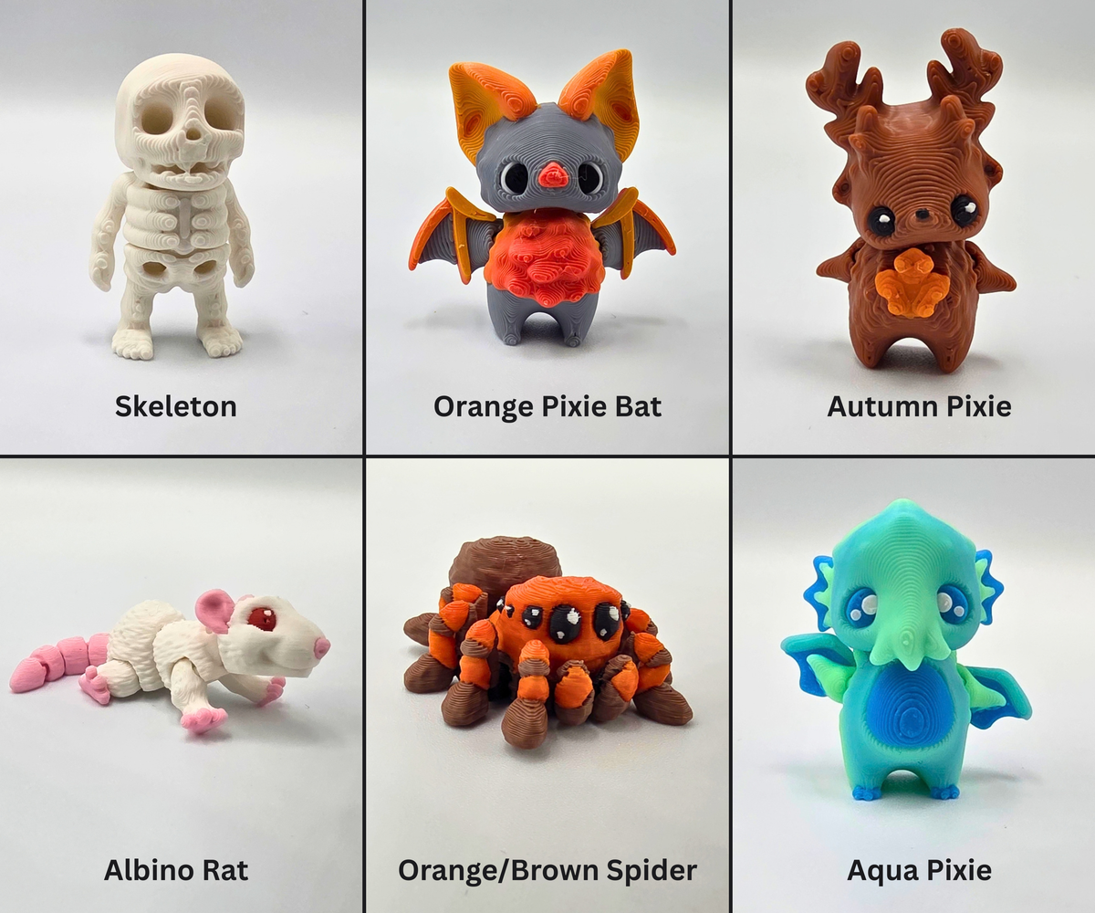 Halloween Pocko Pets | 3D Printed Articulating Mini Fidget Toys