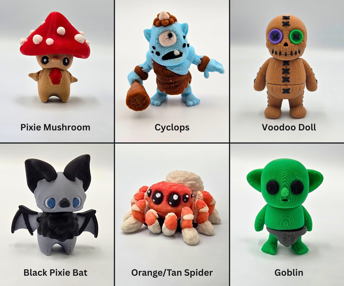 Halloween Pocko Pets | 3D Printed Articulating Mini Fidget Toys