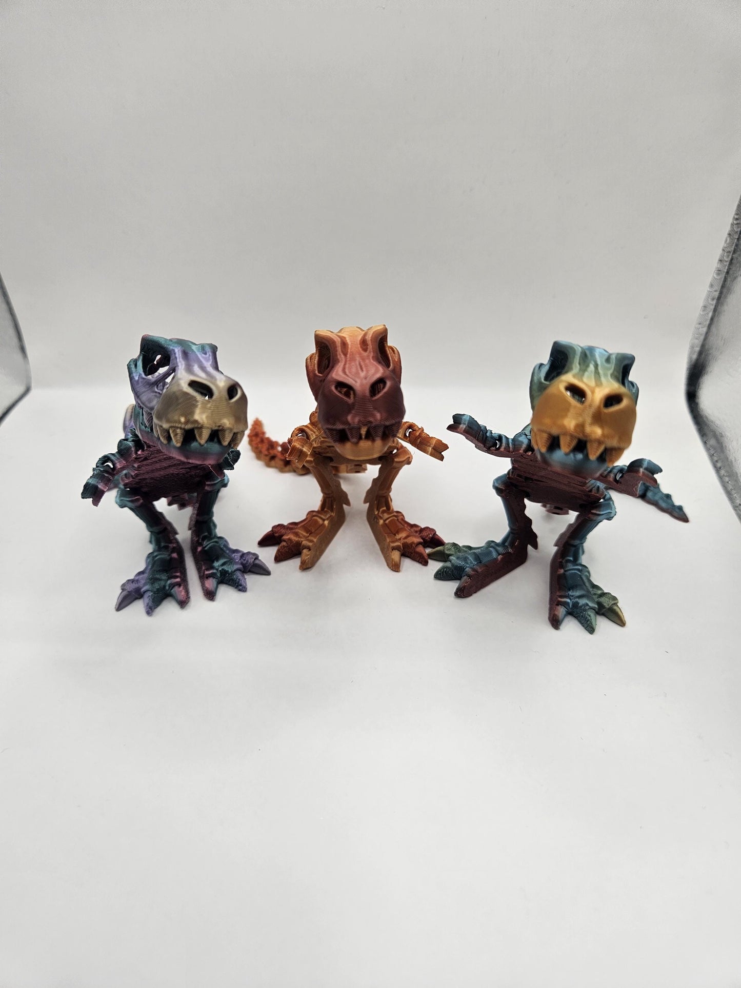 Metal Gradient Skeleton Dinosaurs