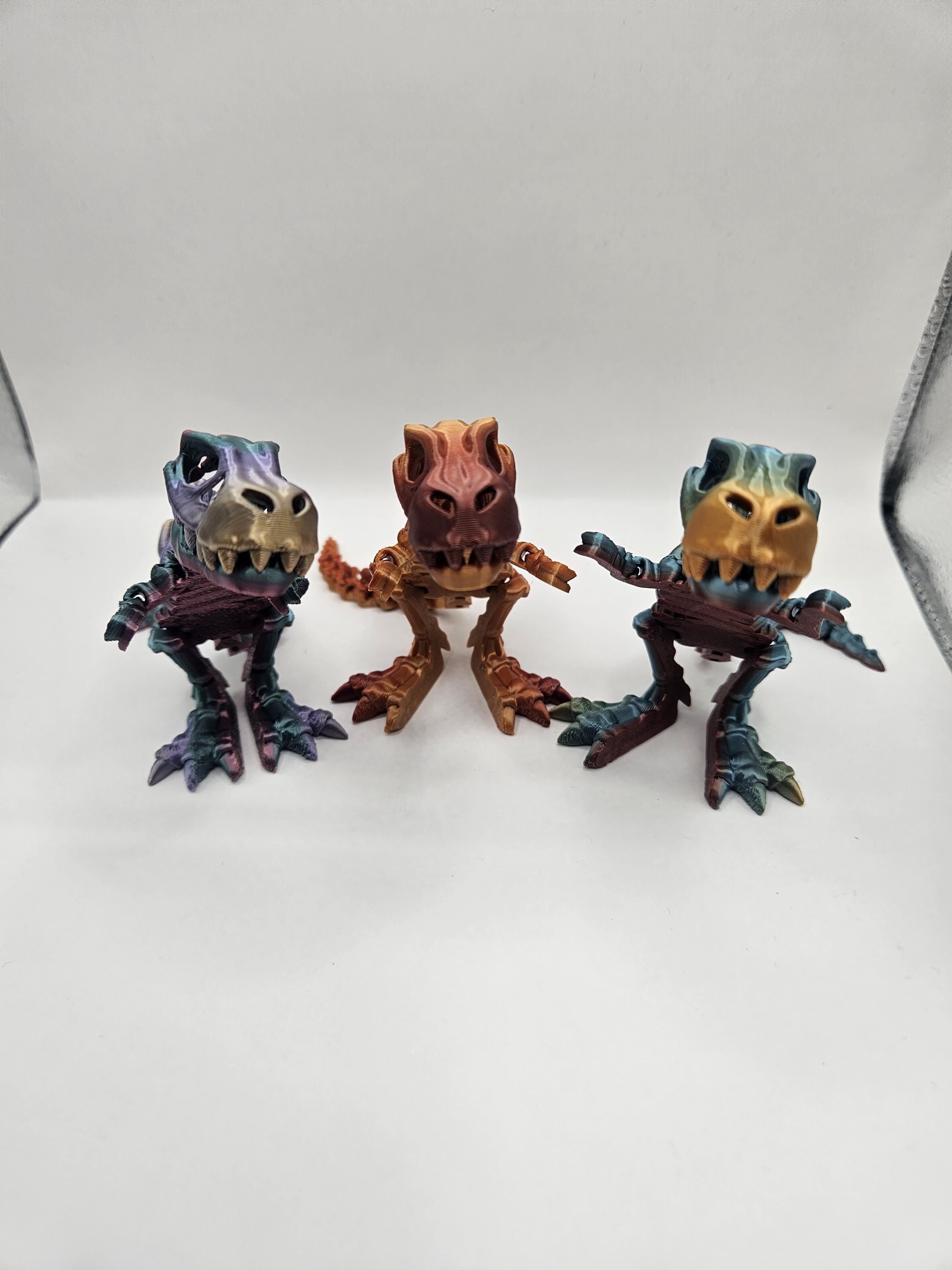 Metal Gradient Skeleton Dinosaurs
