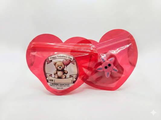 Classroom Valentine Fidget Animals – Bulk Heart Bags – 3D Printed Articulating Mini Fidgets – Bulk 12, 24, or 30 Pack – School Exchange Gifts