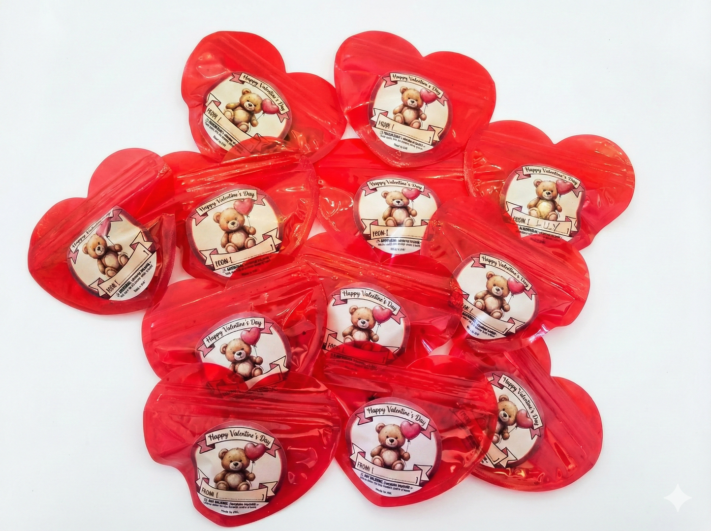 Classroom Valentine Fidget Animals – Bulk Heart Bags – 3D Printed Articulating Mini Fidgets – Bulk 12, 24, or 30 Pack – School Exchange Gifts